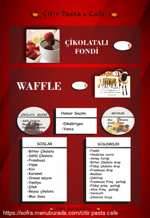 Çıtır Pasta & Cafe Waffle, Süleyman Şah Menü Fotoğrafı