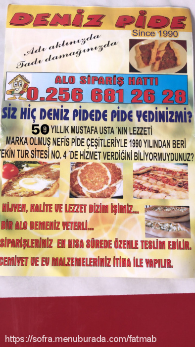 Deniz Pide, Davutlar Menü Fotoğrafı