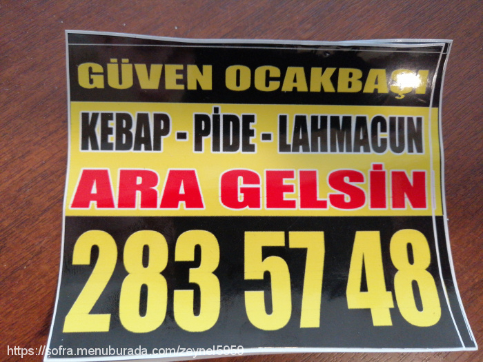 Güven Ocakbaşı, Kumbağ Menü Fotoğrafı