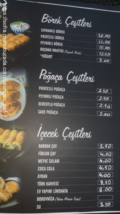 Pepa Boşnak Böreği, Erenköy Menü Fotoğrafı