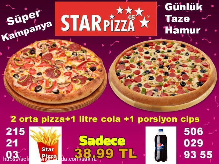Star Pizza, Mimar Sinan Menü Fotoğrafı