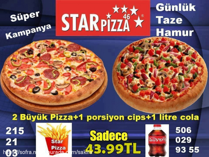 Star Pizza, Mimar Sinan Menü Fotoğrafı