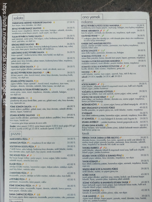 The House Cafe, Levent (Kanyon AVM) Menü Fotoğrafı