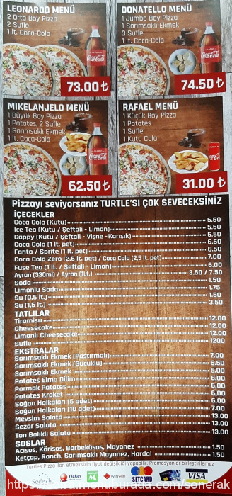 Turtles Pizza, Esat Menü Fotoğrafı
