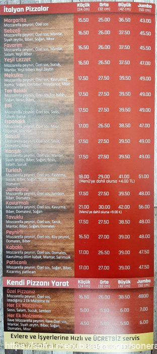 Turtles Pizza, Esat Menü Fotoğrafı