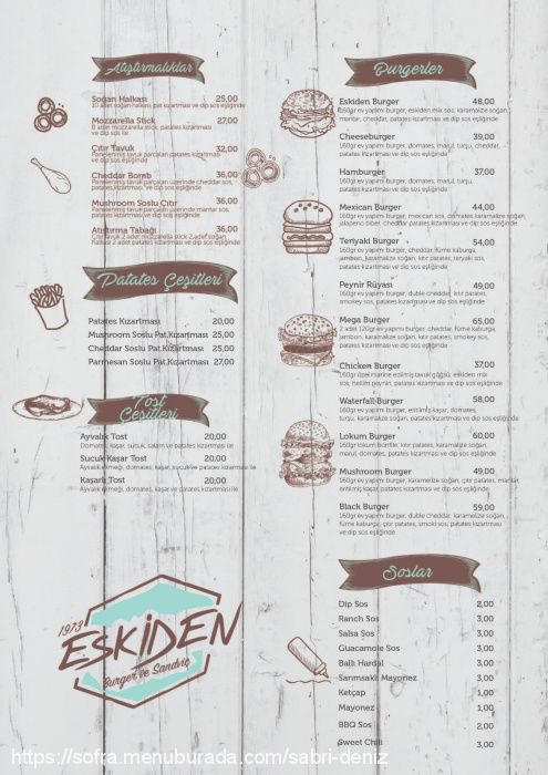 1973 Eskiden Restaurant, Yeni Mecidiye Menü Fotoğrafı