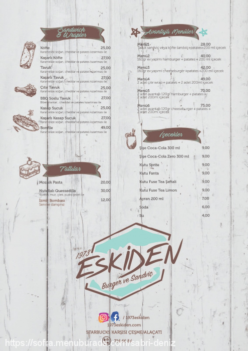 1973 Eskiden Restaurant, Yeni Mecidiye Menü Fotoğrafı