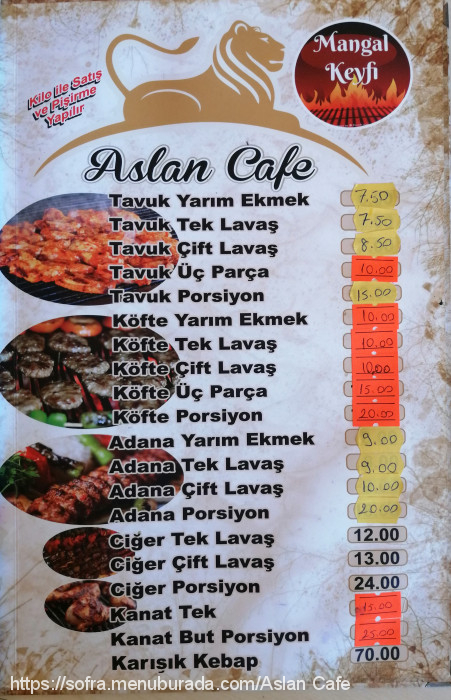 Aslan Cafe, Menemen Menü Fotoğrafı