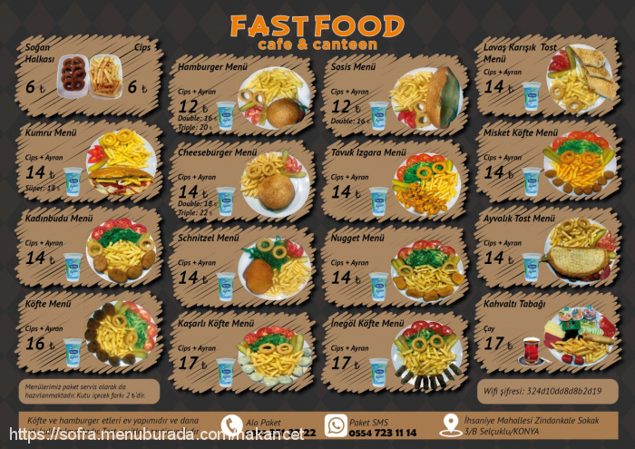 Facefood Canteen, Selçuklu Menü Fotoğrafı
