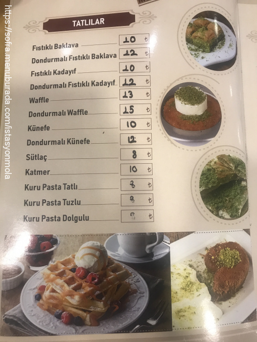 İstasyon Mola, Karacaoğlan Menü Fotoğrafı