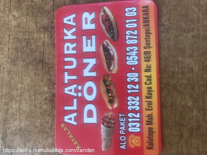 Kayalar Alaturka Döner, Kalatepe Menü Fotoğrafı