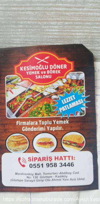 Kesimoğlu 2 Döner Ve Yemek Salonu, Merdivenköy Menü Fotoğrafı