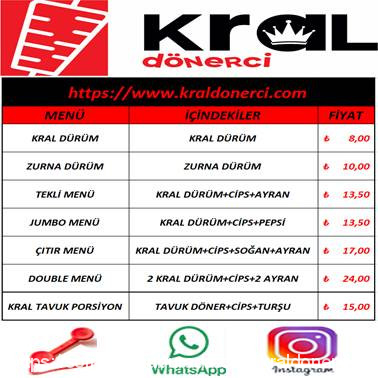 Kral Dönerci, Giresun Merkez Menü Fotoğrafı