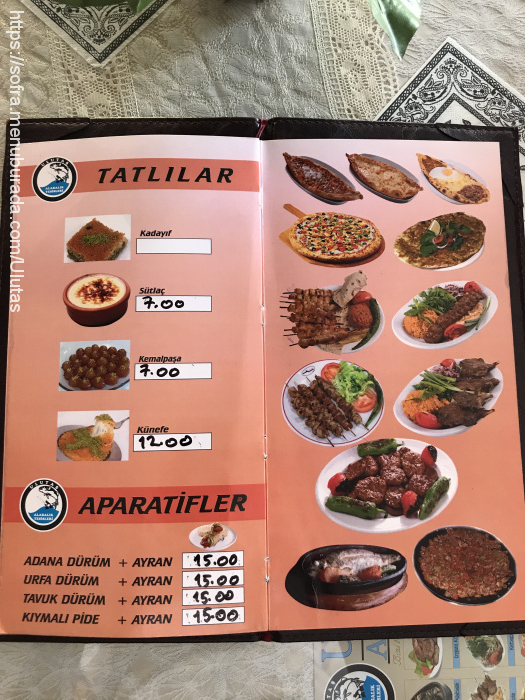 Kuzuluk Ulutaş Restaurant, Kuzuluk Menü Fotoğrafı