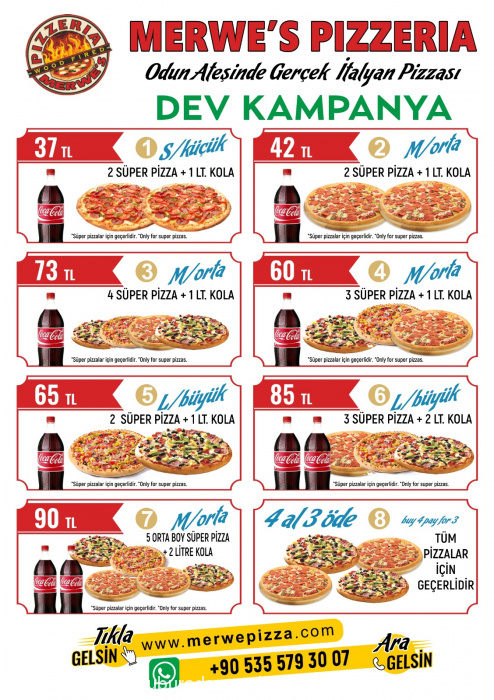 Merwes Pizzeria Italiano, Manavgat Menü Fotoğrafı