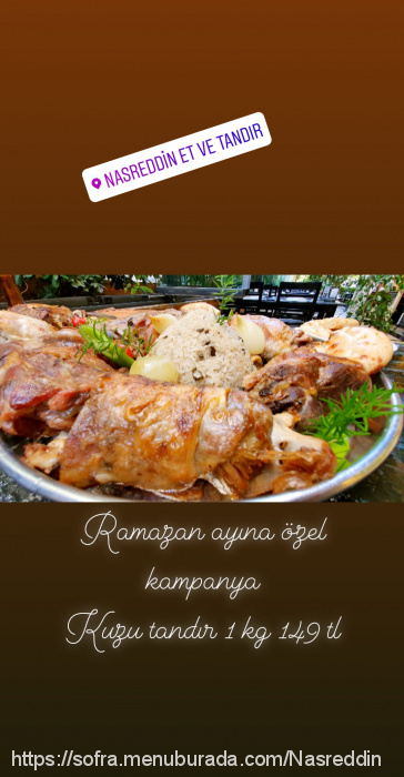 Nasreddin Restaurant, Öğretmen Evleri Menü Fotoğrafı