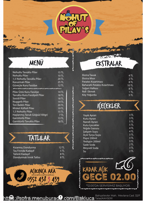 Nohut Of Pilavs, Bahçelievler Menü Fotoğrafı