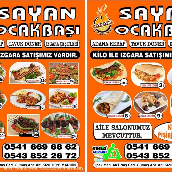 Sayan Döner, İpek Menü Fotoğrafı