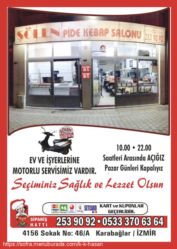 Sölen Pide Kebap Salonu, Yunus Emre Menü Fotoğrafı