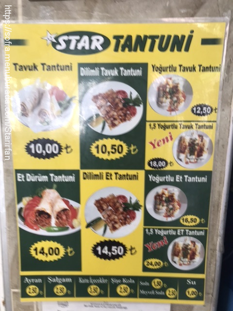Star Tantuni, Yenibaraj Menü Fotoğrafı