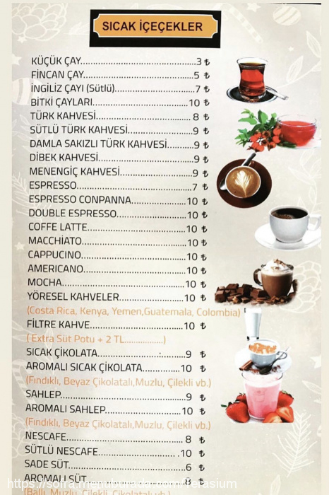 Terasium Cafe, Ortakapı Menü Fotoğrafı