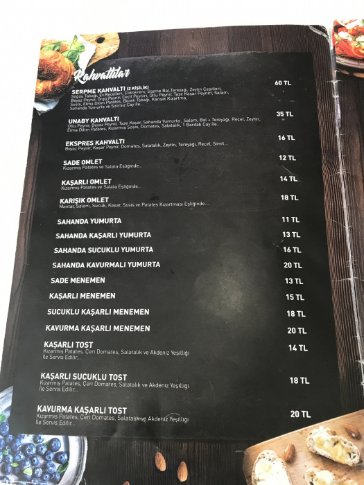 Unaby Cafe & Restaurant, Yenikent Menü Fotoğrafı