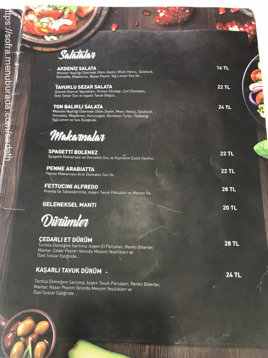 Unaby Cafe & Restaurant, Yenikent Menü Fotoğrafı