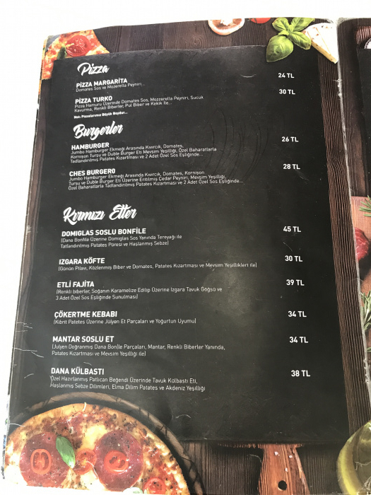 Unaby Cafe & Restaurant, Yenikent Menü Fotoğrafı