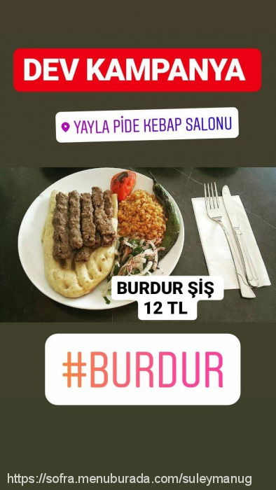 Yayla Pide Kebap, Konak Menü Fotoğrafı