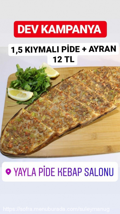 Yayla Pide Kebap, Konak Menü Fotoğrafı
