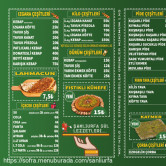 Şanlıurfa Gül Kebap Salonu, Adnan Kahveci  Menü Fotoğrafı Orta