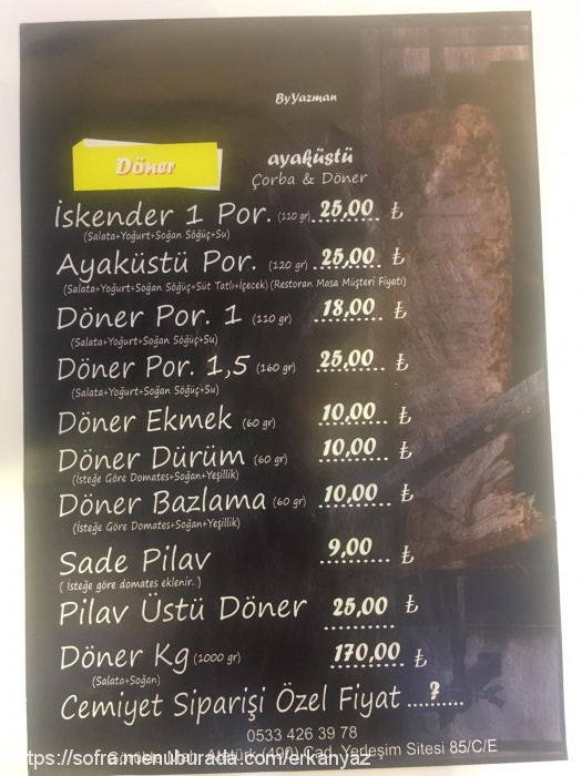 Ayaküstü Çorba Döner, Görükle Menü Fotoğrafı