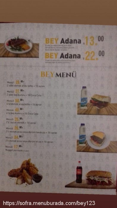 Beyoğlu Köfte Çınar, Atalar Menü Fotoğrafı