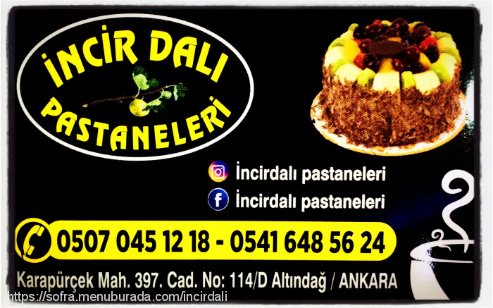 İncir Dalı Pastaneleri, Karapürçek Menü Fotoğrafı