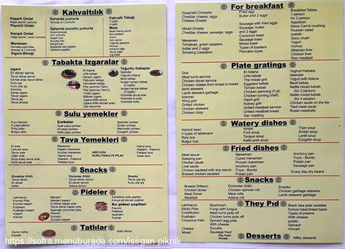 Isırgan Çorba Pide Kebap, Mamak Menü Fotoğrafı