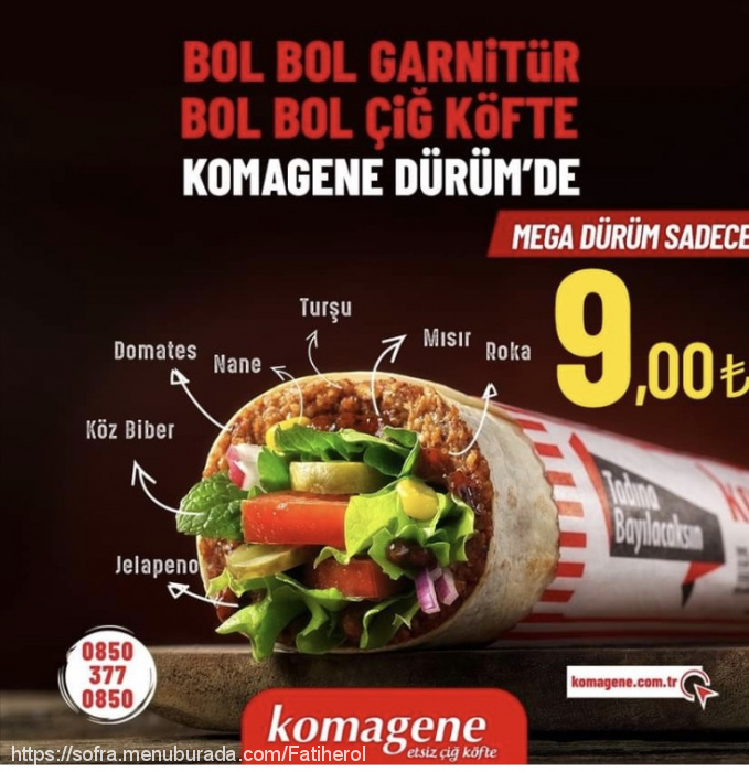 Komagene, Peker Menü Fotoğrafı