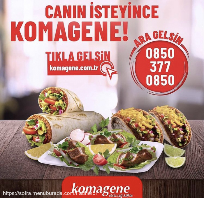 Komagene, Peker Menü Fotoğrafı