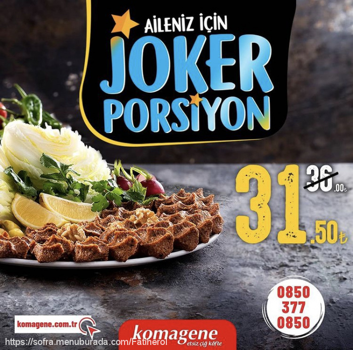 Komagene, Peker Menü Fotoğrafı