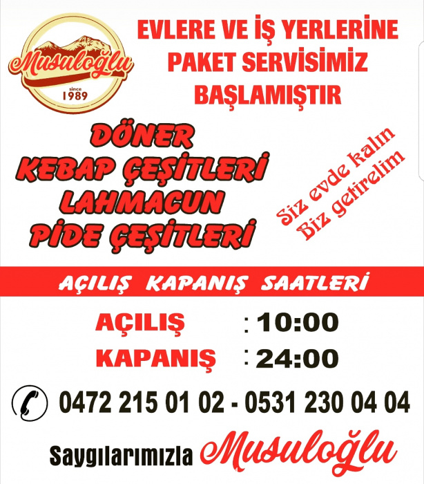 Musuloğlu Lahmacun Pide & Izgara Salonu, Yavuz Menü Fotoğrafı