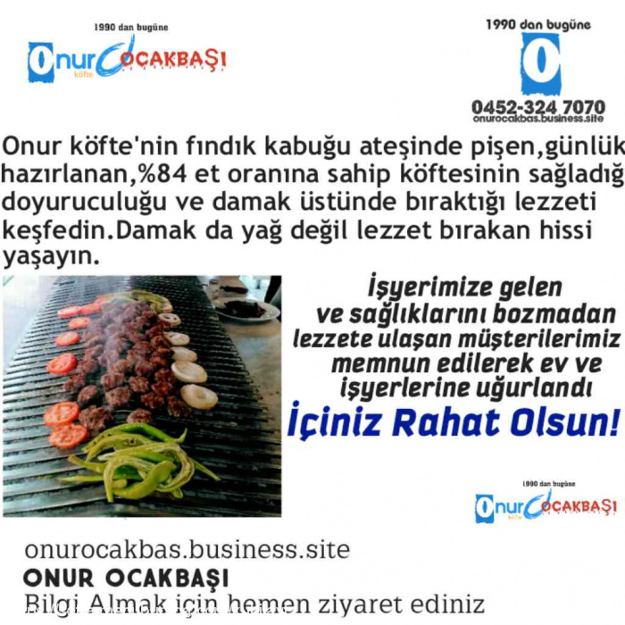 Onur Ocakbaşı, Ünye Menü Fotoğrafı