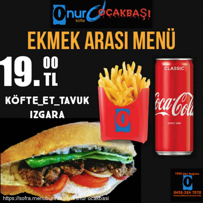 Onur Ocakbaşı, Ünye Menü Fotoğrafı