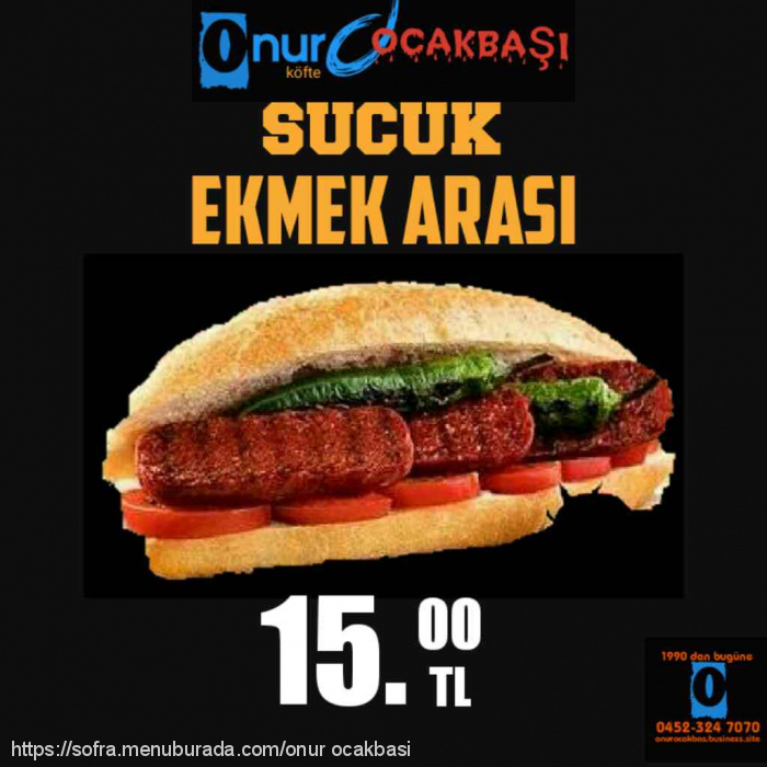 Onur Ocakbaşı, Ünye Menü Fotoğrafı