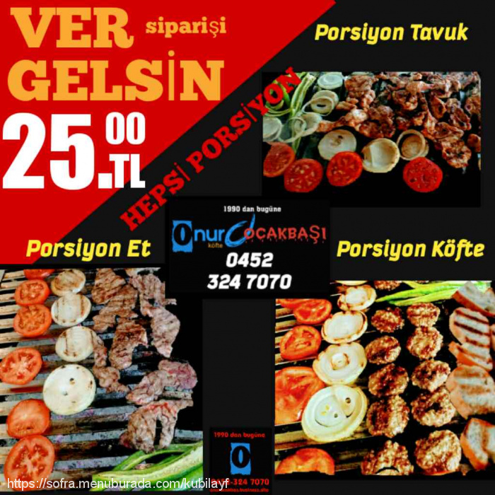 Onur Ocakbaşı, Ünye Menü Fotoğrafı