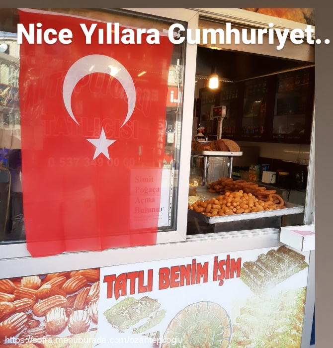 Öz Anteplioğlu Pastanesi, Andırın Menü Fotoğrafı