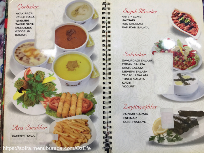 Özefe Manisa Kebap, Bahariye Menü Fotoğrafı
