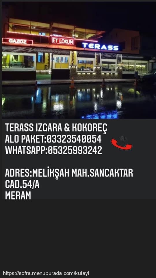 Terass Izgara, Aşkan Menü Fotoğrafı
