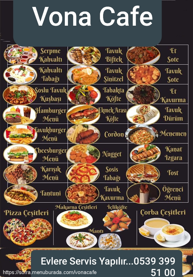 Vonacafe, Perşembe Menü Fotoğrafı