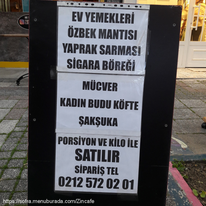 Zin Cafe, Bakırköy Menü Fotoğrafı