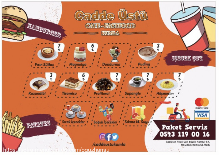 Caddeüstü Cafe & Fastfood, Kumla Menü Fotoğrafı