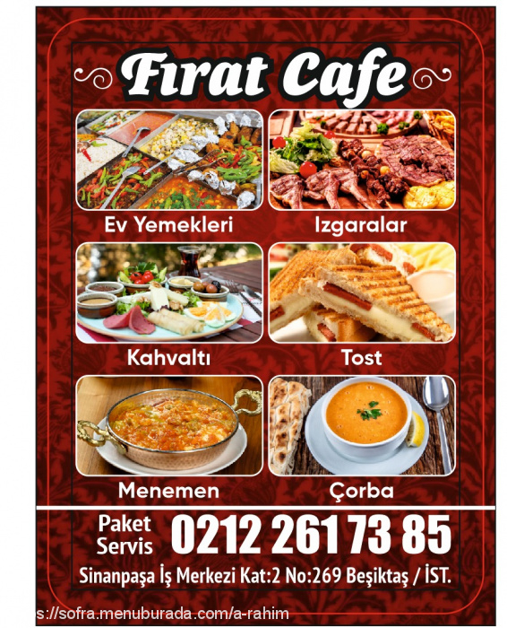Fırat Cafe, Sinanpaşa Menü Fotoğrafı